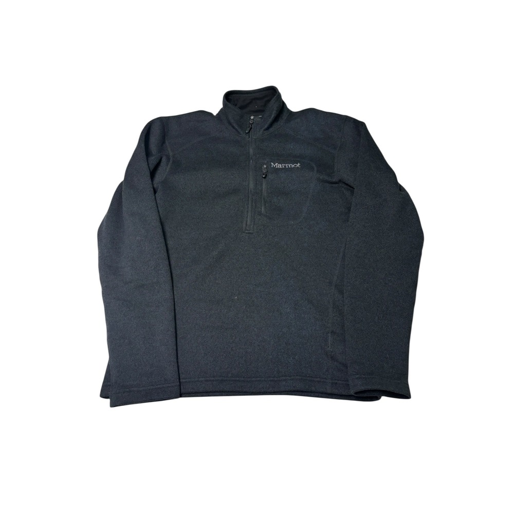 Marmot‎ Mens Small 1/4 Zip Fleece Pullover Jacket Charcoal Black CC-499